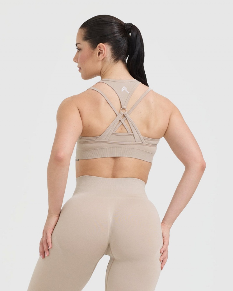 Oner Active Effortless Seamless Layered Sports Bras Hellbraun | OHKALXG-67