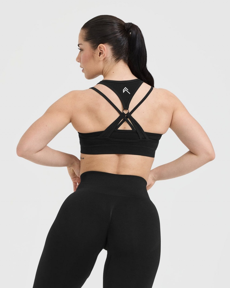 Oner Active Effortless Seamless Layered Sports Bras Schwarz | XMFYZHR-73