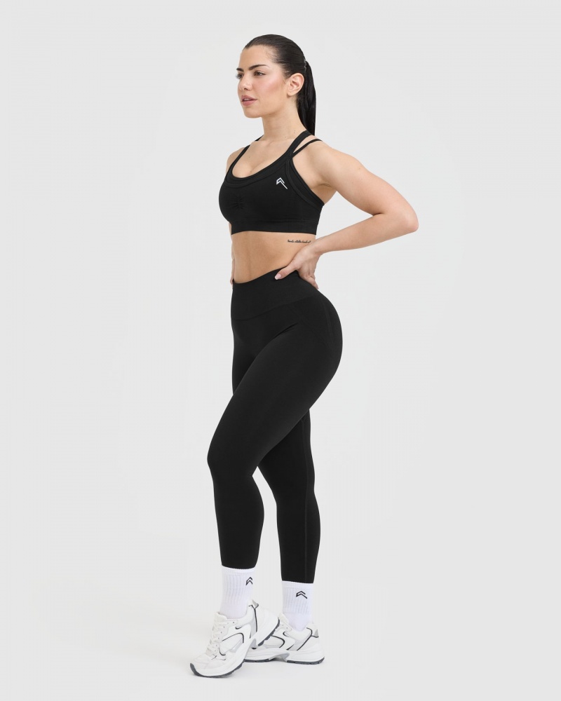 Oner Active Effortless Seamless Layered Sports Bras Schwarz | XMFYZHR-73