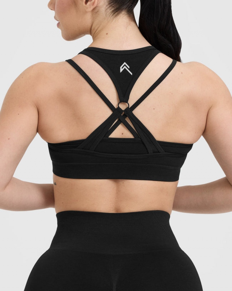 Oner Active Effortless Seamless Layered Sports Bras Schwarz | XMFYZHR-73