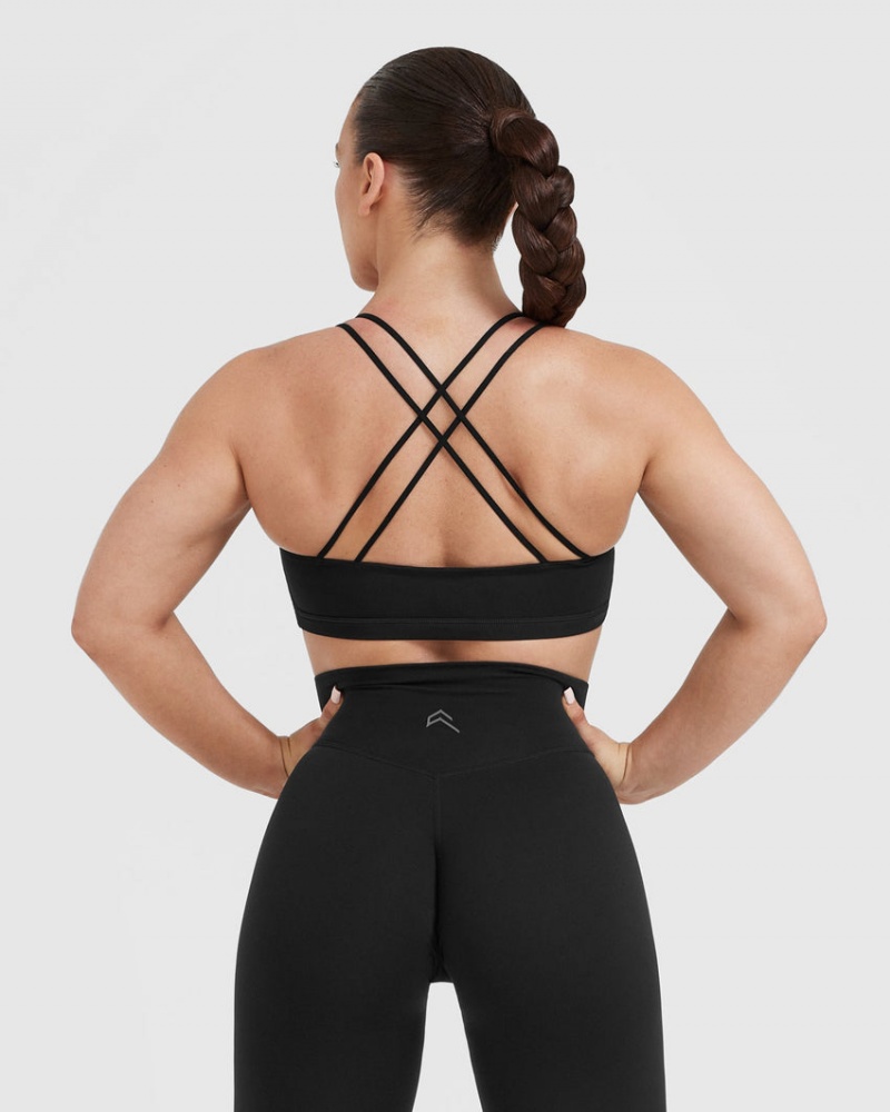 Oner Active Everyday Cross Over Bralette Sports Bras Schwarz | HAPECKV-57