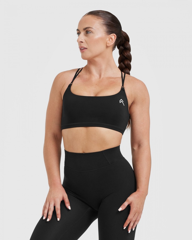 Oner Active Everyday Cross Over Bralette Sports Bras Schwarz | HAPECKV-57