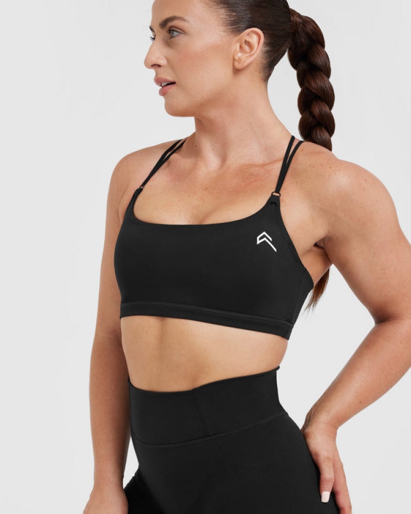 Oner Active Everyday Cross Over Bralette Sports Bras Schwarz | HAPECKV-57