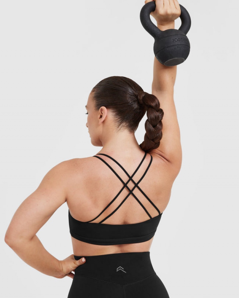 Oner Active Everyday Cross Over Bralette Sports Bras Schwarz | HAPECKV-57