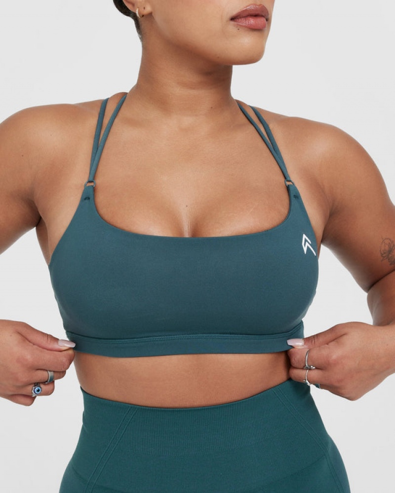 Oner Active Everyday Cross Over Bralette Sports Bras Blau Türkis | TMFHNSE-13