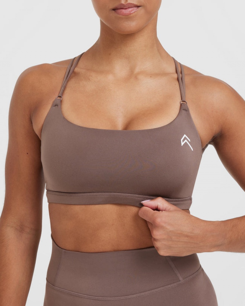 Oner Active Everyday Cross Over Bralette Sports Bras Braun | RMWXJIS-42