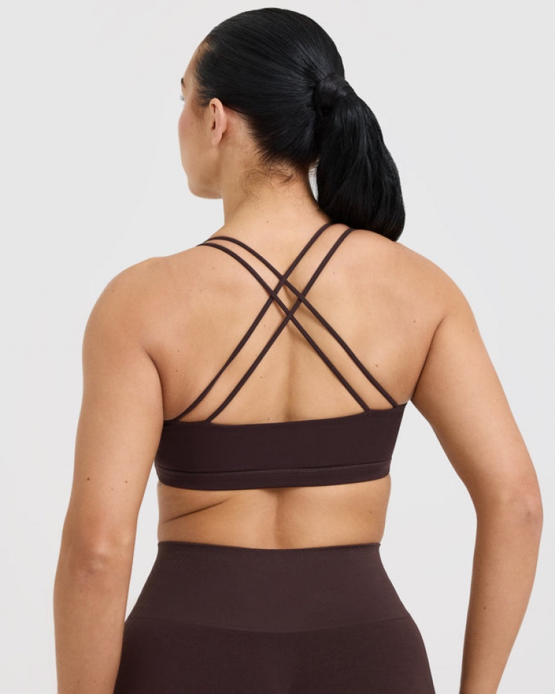 Oner Active Everyday Cross Over Bralette Sports Bras Lila Braun | YLDJUXS-43