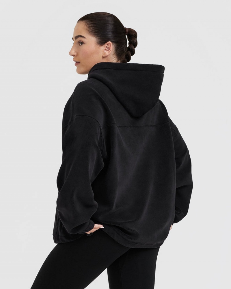 Oner Active Fleece Oversized Hoodie Schwarz | UCTLNEP-30