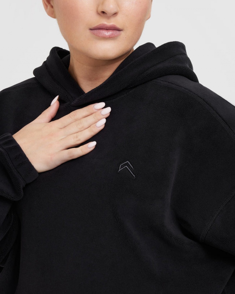 Oner Active Fleece Oversized Hoodie Schwarz | UCTLNEP-30