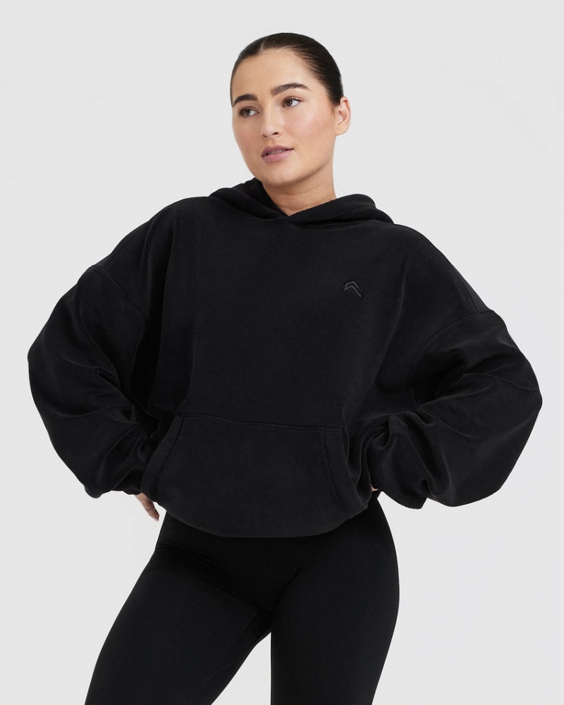 Oner Active Fleece Oversized Hoodie Schwarz | UCTLNEP-30