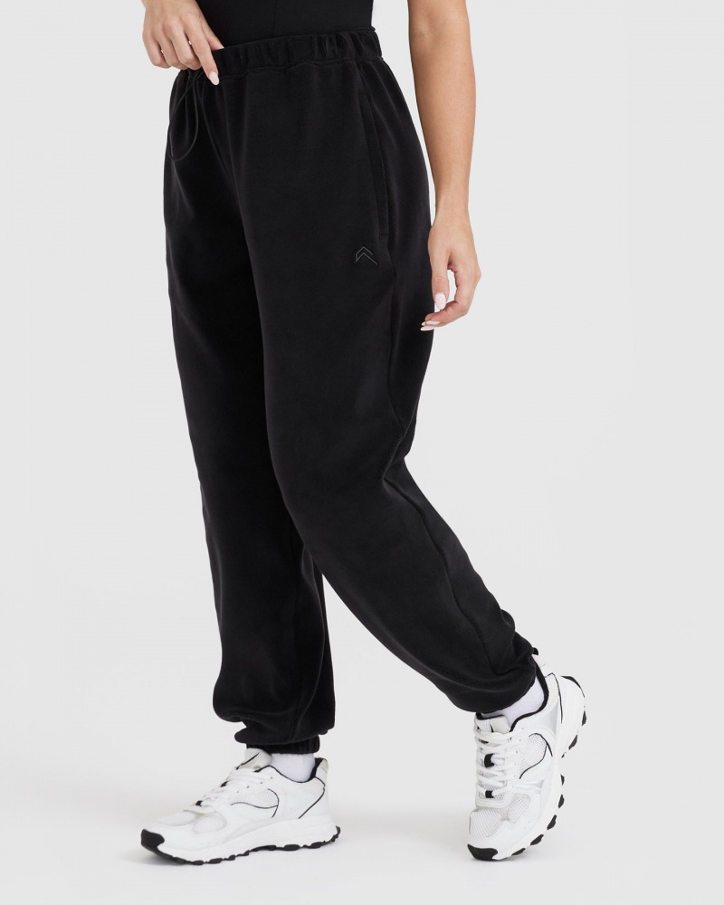 Oner Active Fleece Oversized Jogginghose Schwarz | XLEUMYF-84