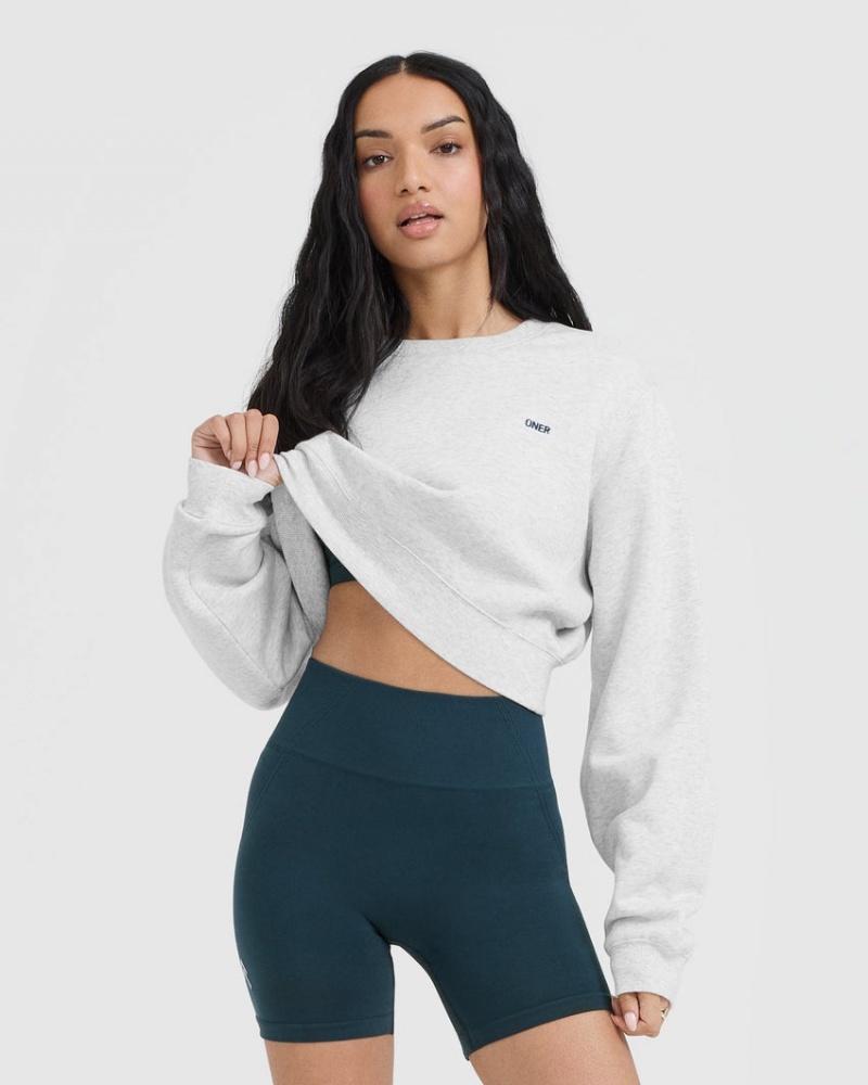 Oner Active Foundations Crop Sweatshirts Hellgrau | HUYSMEW-59