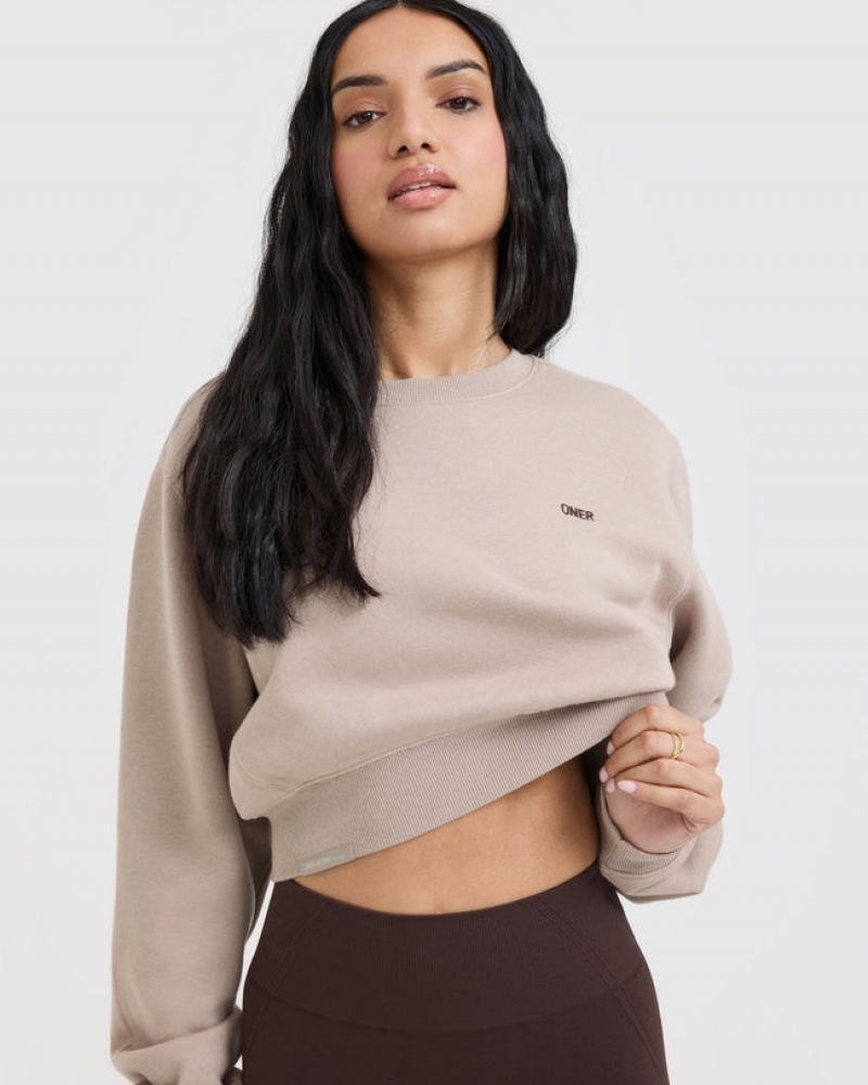 Oner Active Foundations Crop Sweatshirts Hellbraun | CFMKBIA-53