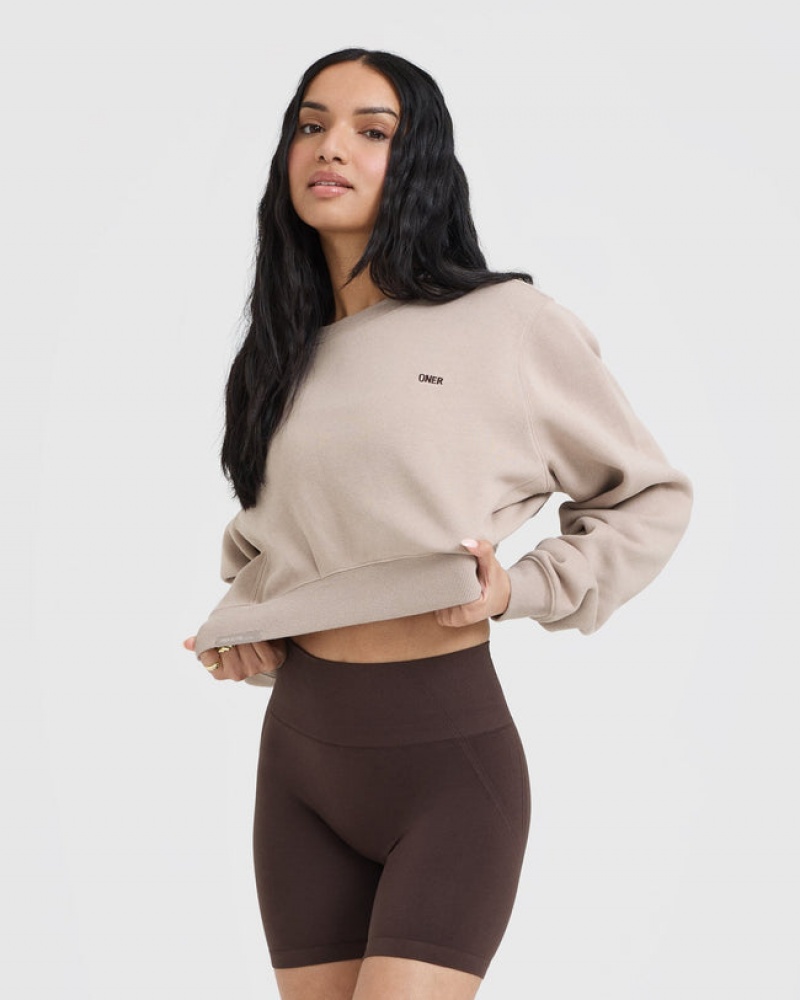 Oner Active Foundations Crop Sweatshirts Hellbraun | CFMKBIA-53