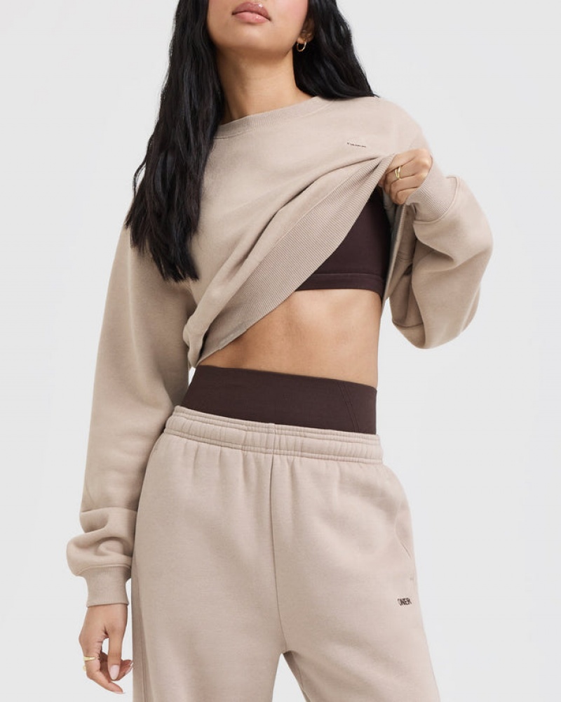 Oner Active Foundations Crop Sweatshirts Hellbraun | CFMKBIA-53