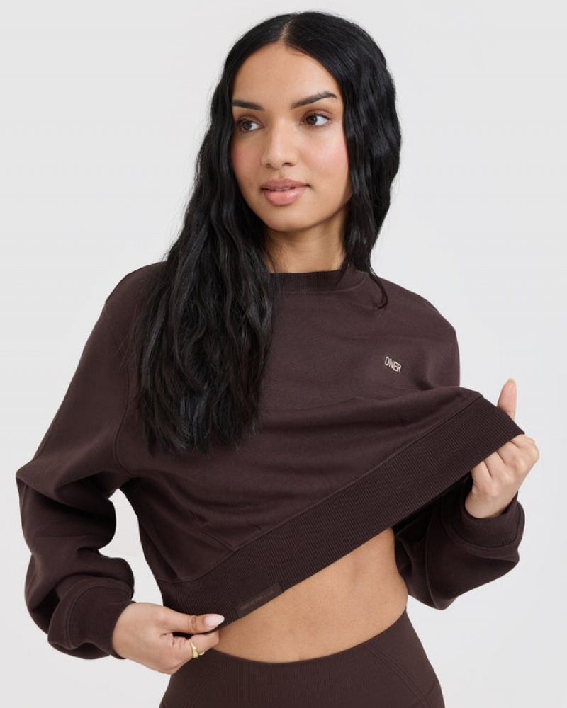 Oner Active Foundations Crop Sweatshirts Lila Braun | KQPLCMF-71