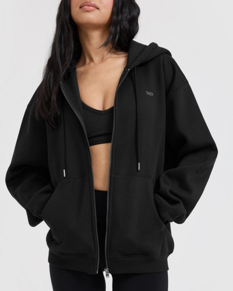 Oner Active Foundations Zip Through Hoodie Schwarz | CDXURIH-48