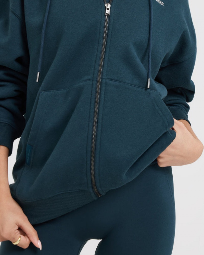 Oner Active Foundations Zip Through Hoodie Blau | EXAFHVD-10