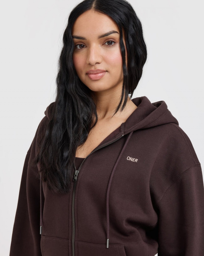 Oner Active Foundations Zip Through Hoodie Lila Braun | FLDHJRN-21