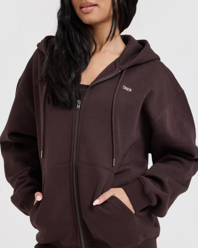 Oner Active Foundations Zip Through Hoodie Lila Braun | FLDHJRN-21