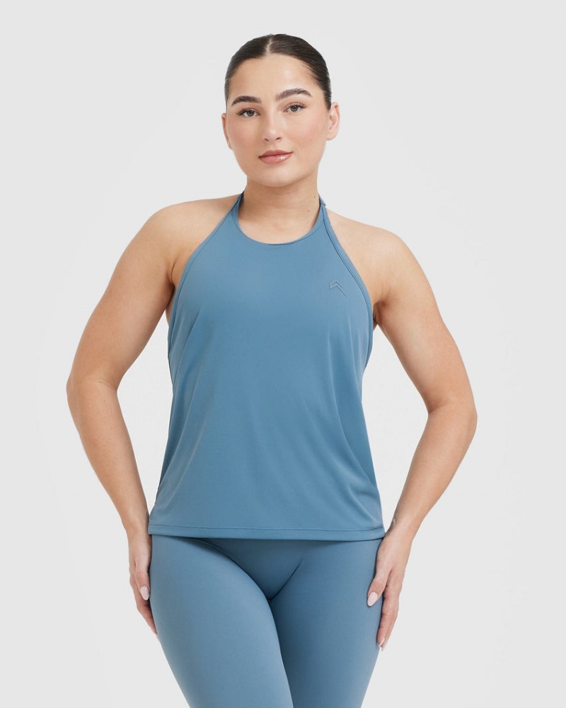 Oner Active Go To High Neck Loose Crop T-shirts Blau | WJPTVQS-36