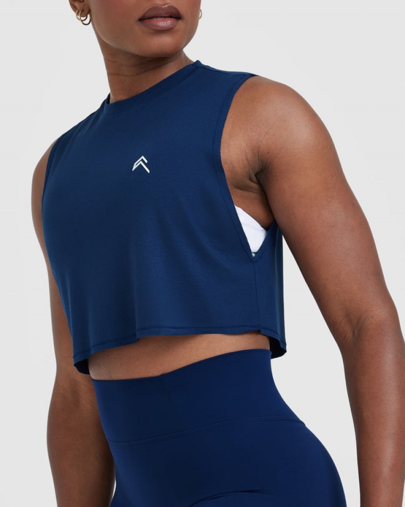 Oner Active Go To Muscle Crop T-shirts Blau | NQEYHGW-10