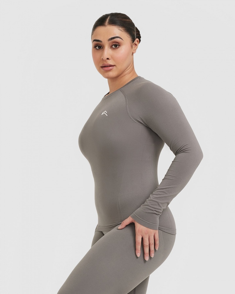 Oner Active Go To Seamless Fitted Long Sleeve T-shirts Grau | GFUTAXI-89