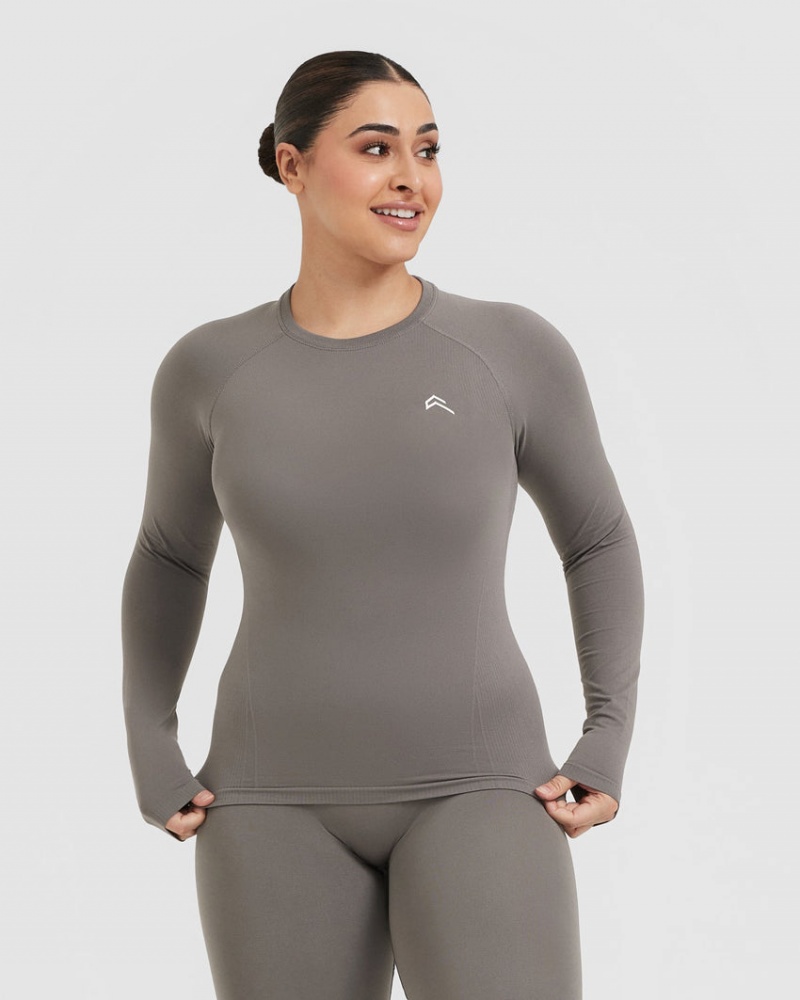 Oner Active Go To Seamless Fitted Long Sleeve T-shirts Grau | GFUTAXI-89