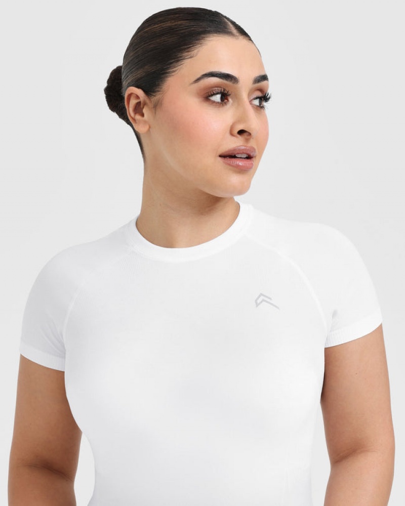 Oner Active Go To Seamless Fitted T-shirts Weiß | GSJZIUY-96