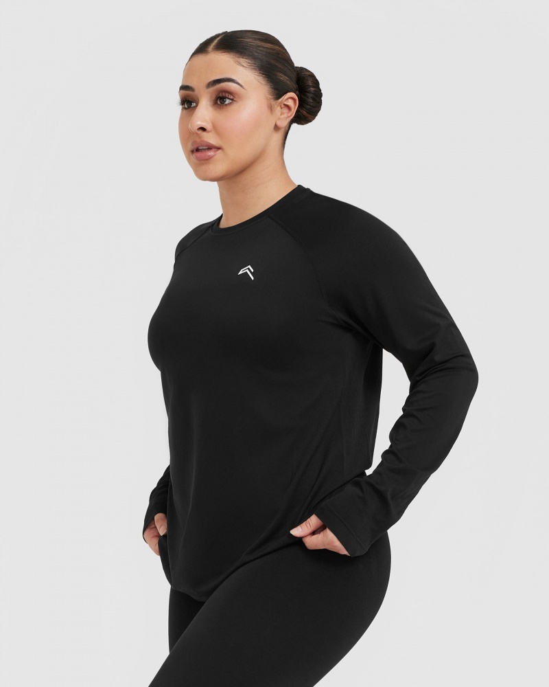 Oner Active Go To Seamless Loose Long Sleeve T-shirts Schwarz | OFEJTSA-56