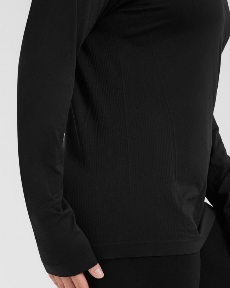 Oner Active Go To Seamless Loose Long Sleeve T-shirts Schwarz | OFEJTSA-56