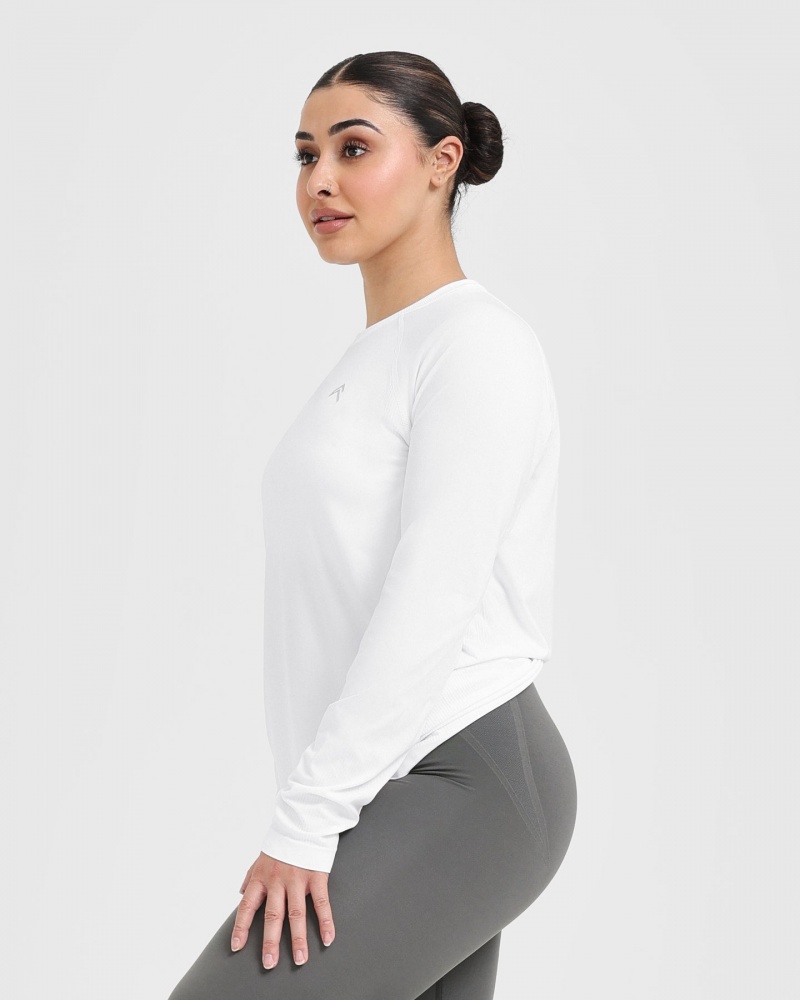 Oner Active Go To Seamless Loose Long Sleeve T-shirts Weiß | VOWZELA-12