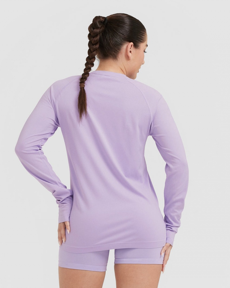 Oner Active Go To Seamless Loose Long Sleeve T-shirts Lila | ZMCUWDE-19