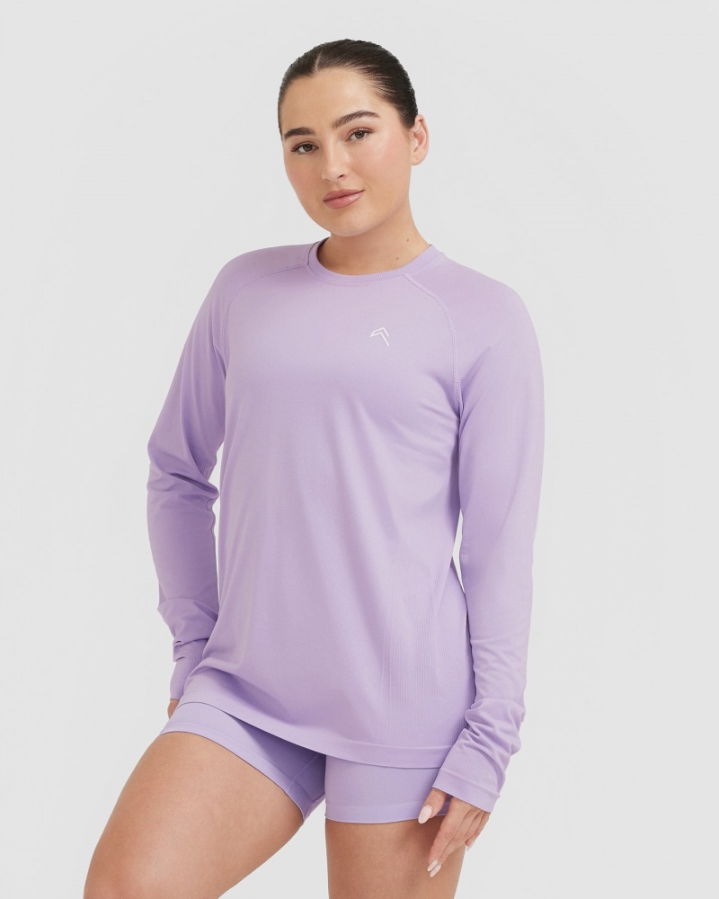 Oner Active Go To Seamless Loose Long Sleeve T-shirts Lila | ZMCUWDE-19