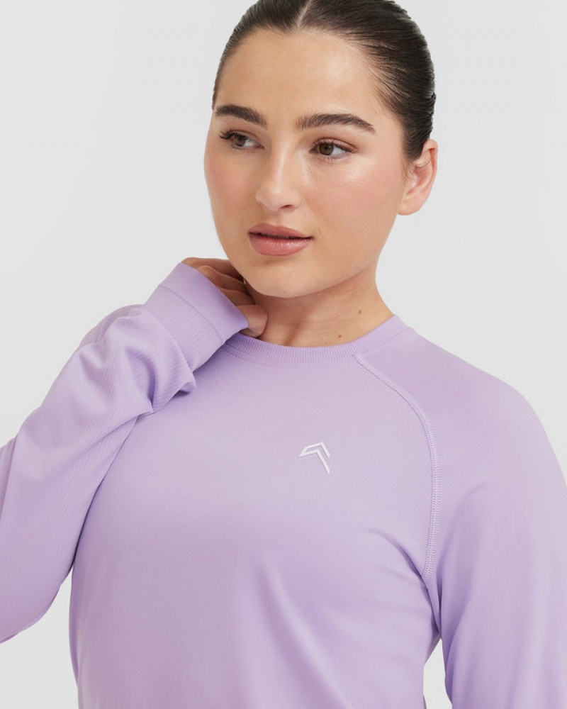 Oner Active Go To Seamless Loose Long Sleeve T-shirts Lila | ZMCUWDE-19