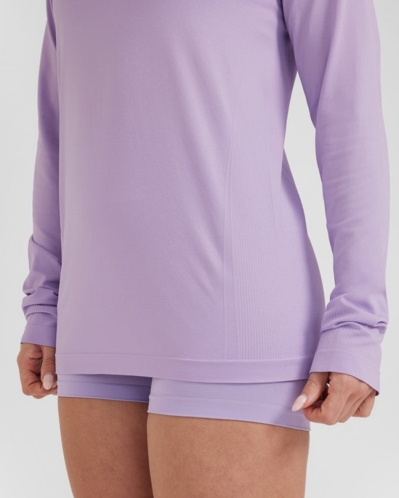 Oner Active Go To Seamless Loose Long Sleeve T-shirts Lila | ZMCUWDE-19