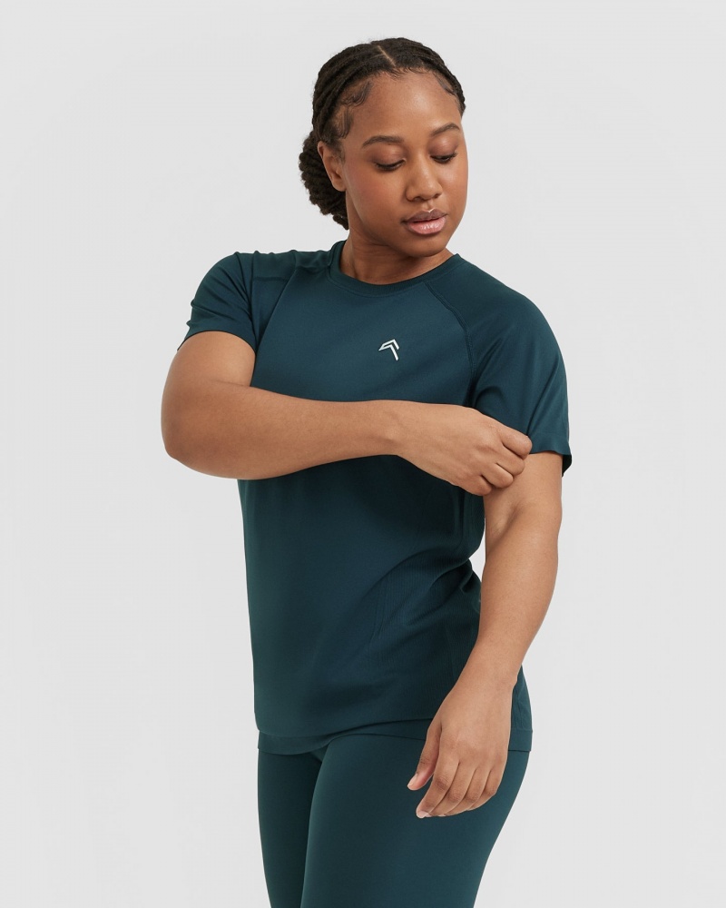 Oner Active Go To Seamless Loose T-shirts Blau | CLRWYOF-01