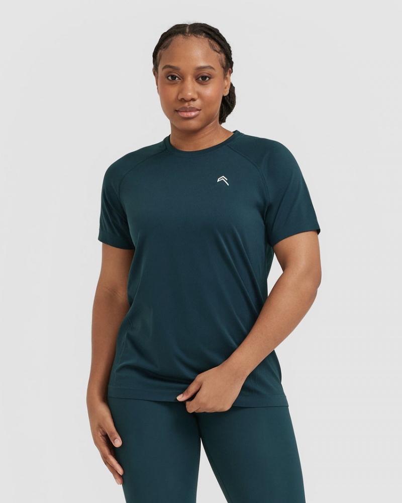 Oner Active Go To Seamless Loose T-shirts Blau | CLRWYOF-01