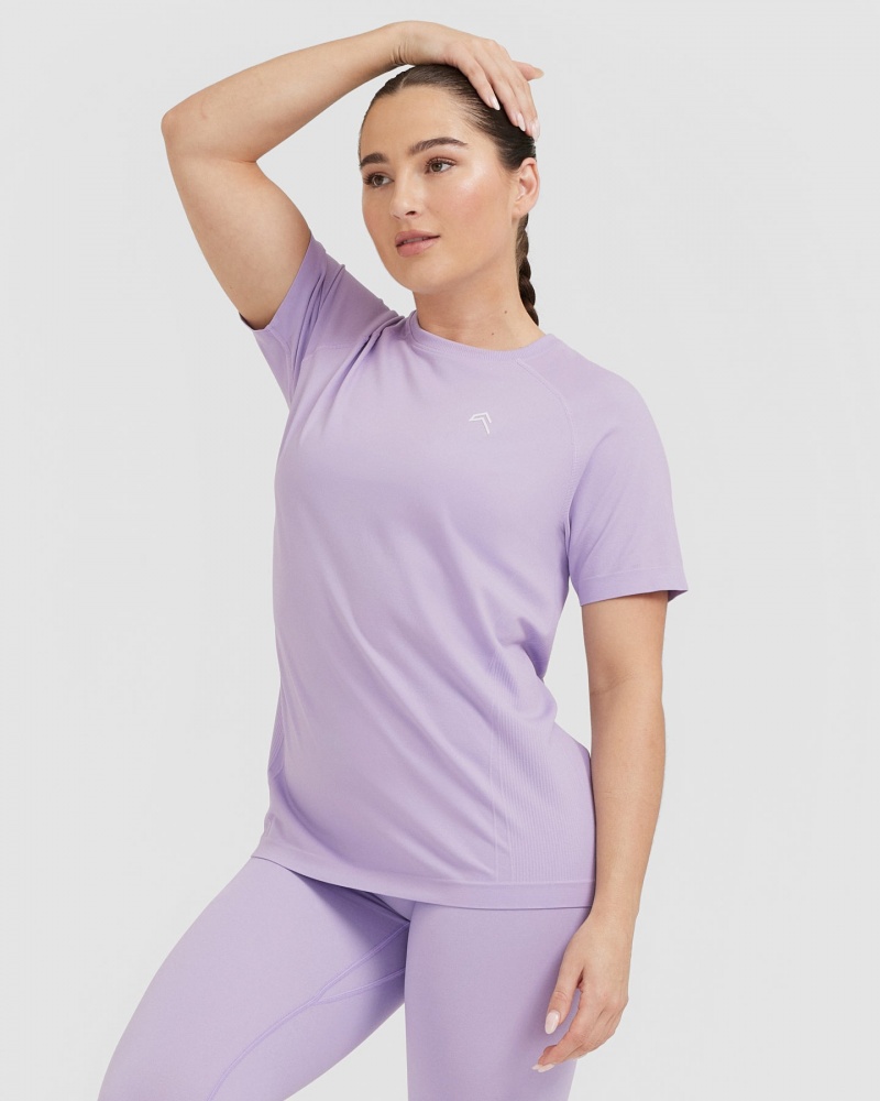 Oner Active Go To Seamless Loose T-shirts Lila | DXMZIER-08