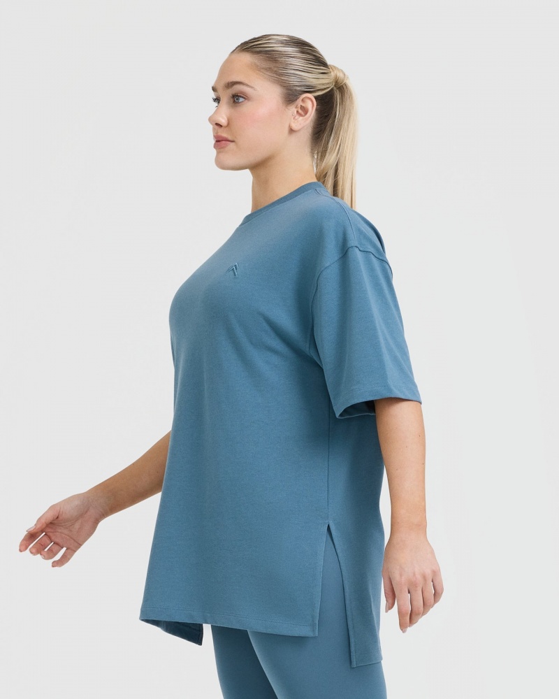 Oner Active Klassische Longline T-shirts Blau | BYVMKZW-27