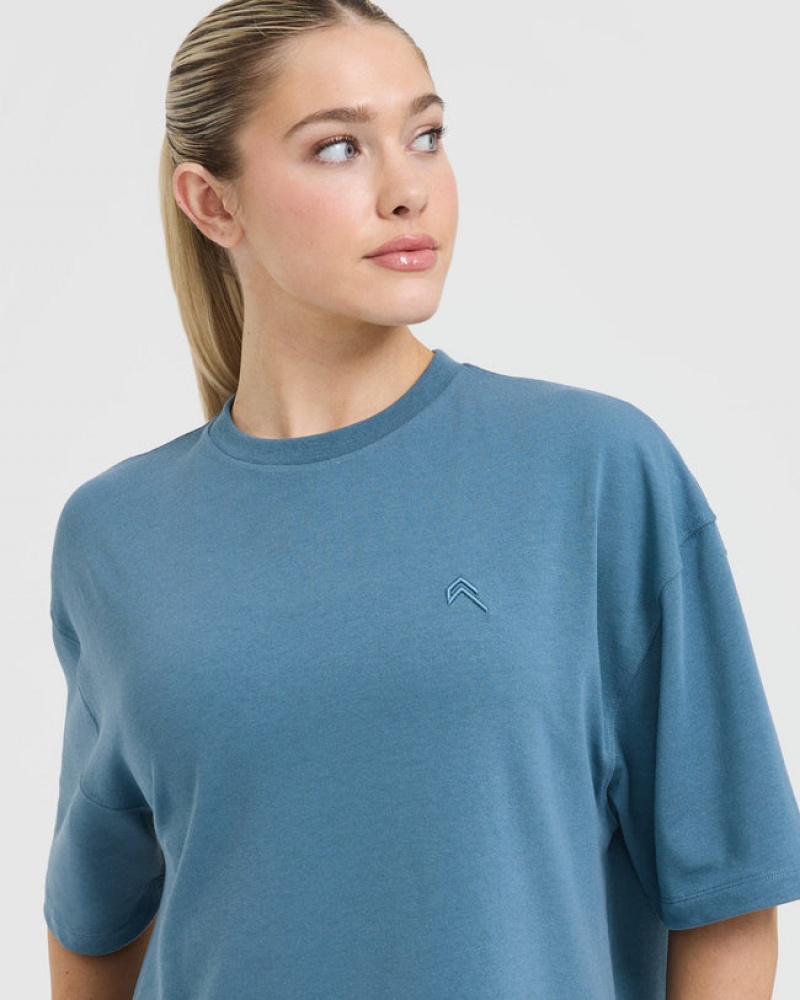 Oner Active Klassische Longline T-shirts Blau | BYVMKZW-27