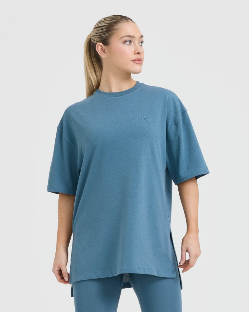 Oner Active Klassische Longline T-shirts Blau | BYVMKZW-27