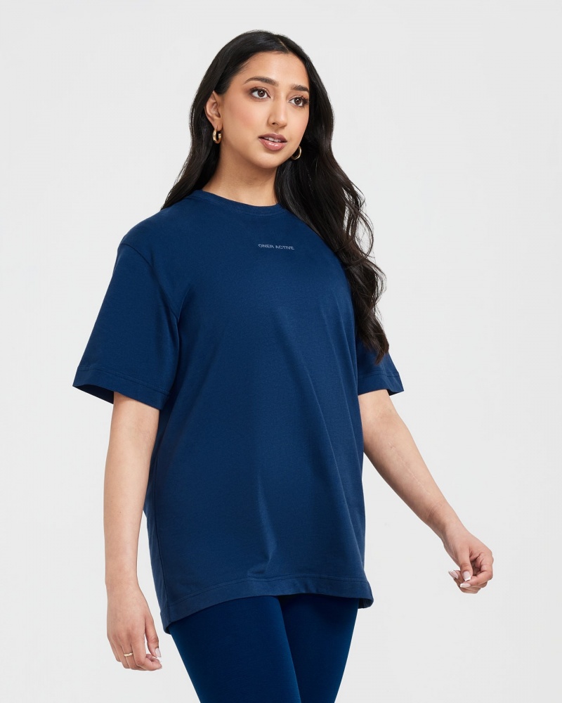 Oner Active Klassische Mirror Graphic Oversized T-shirts Blau | MSCBGVP-49