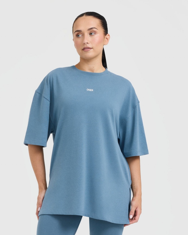 Oner Active Klassische Oner Graphic Longline T-shirts Blau | TGRWSIH-73