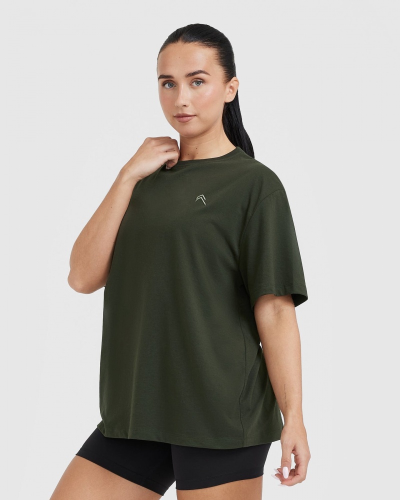 Oner Active Klassische Oversized Laufschuhe T-shirts Khaki | LICRYHJ-83