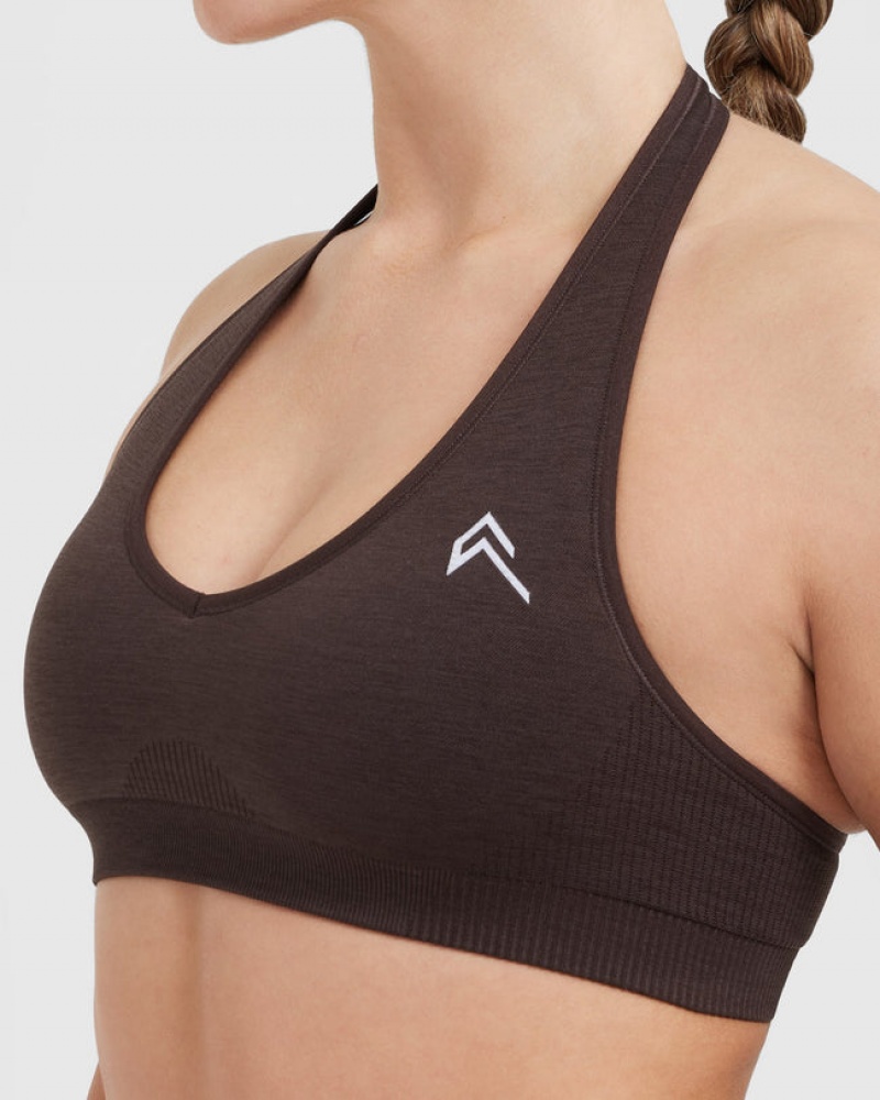 Oner Active Klassische Seamless 2.0 Halter Neck Bralette Sports Bras Dunkelgrau | DIYLFBO-63