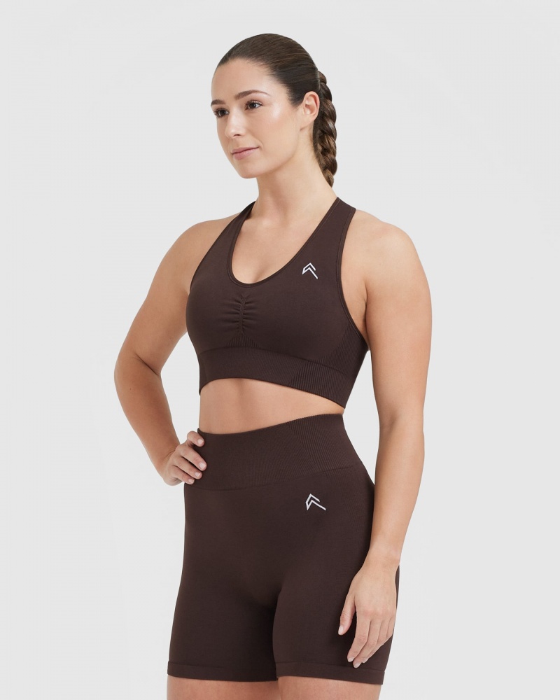 Oner Active Klassische Seamless 2.0 V-Neck Bralette Sports Bras Dunkelgrau | GOTIWDM-62