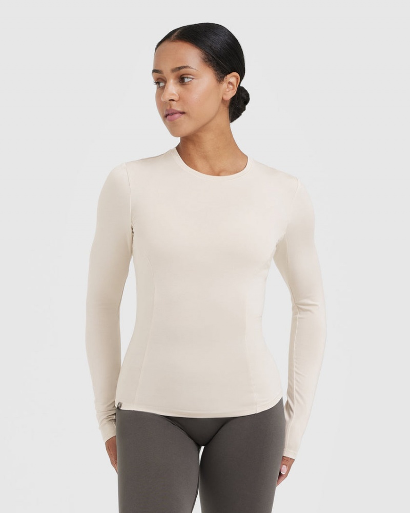 Oner Active Mellow Soft Long Sleeve T-shirts Braun | ERWOATL-43