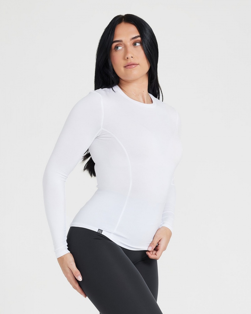 Oner Active Mellow Soft Long Sleeve T-shirts Weiß | DHOIMTK-26