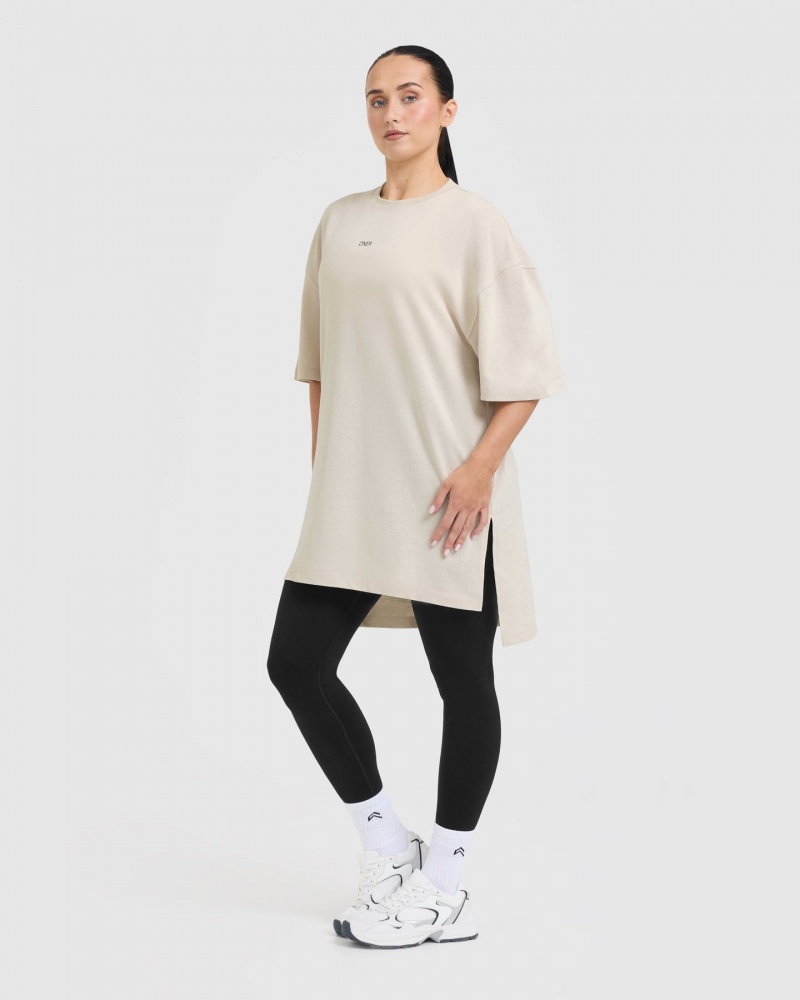 Oner Active Raising The Bar Graphic Longline T-shirts Braun | FEJRPML-15